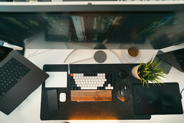 home studio office space fro above